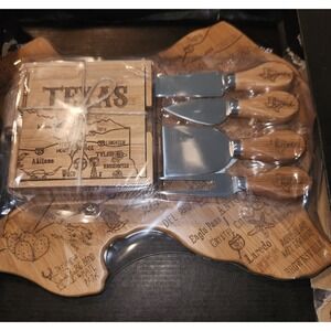 Totally‎ Bamboo Texas Board, Coasters & Cheese Tool Set